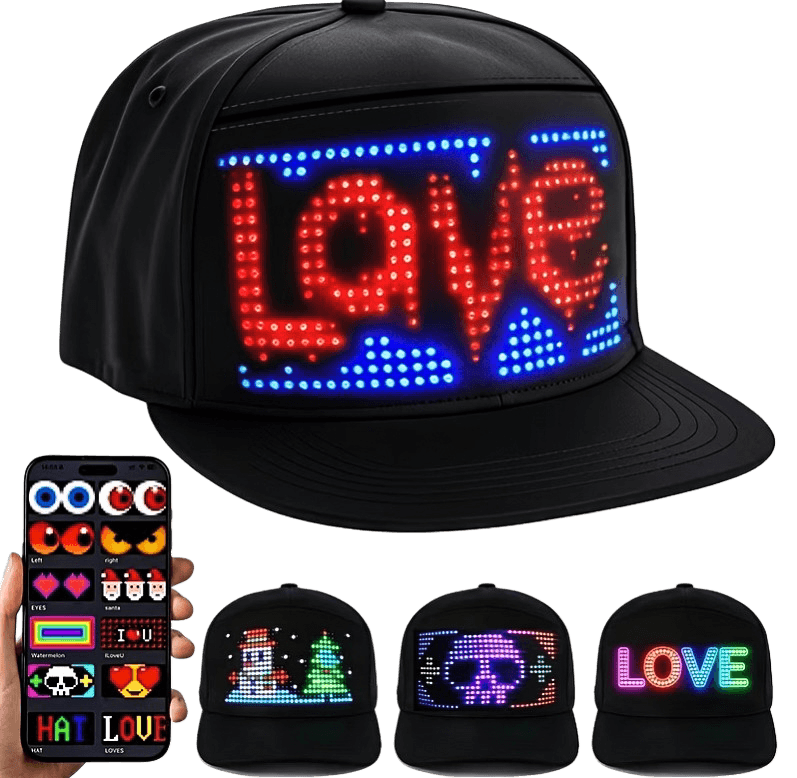 M1632 RGB LED cap with LOVE pixel art
